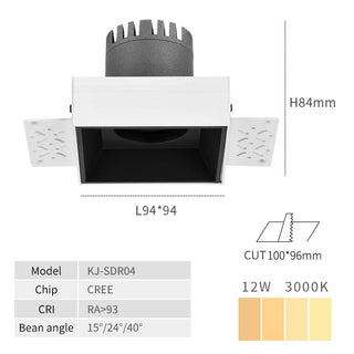Meyuns - Modern Ceiling Spotlight Recessed Frameless Square