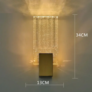 Inaya - Speckled Bubble Crystal Glass Up Modern Wall Light