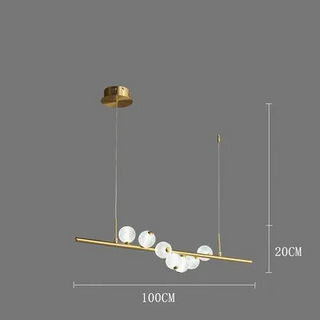 Eleri - Round Patterned Glass Multi Ball Gold Frame Hanging Chandelier