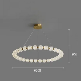 Eleri - Round Patterned Glass Multi Ball Gold Frame Hanging Chandelier