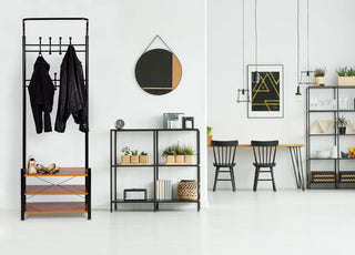 Coat Rack Stand with 3 Shoe Shelves 18 Hooks Free Standing Hall Tree