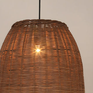 Lascano - Natural Handmade Rattan Shade Round Pendant Ceiling Light