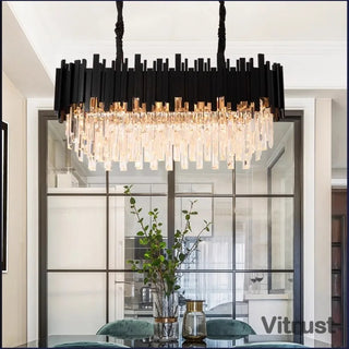 Armena - Modern Black Glass Hanging Ceiling Chandelier