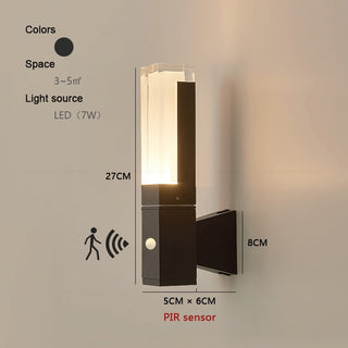 Noah - Modern Black LED Motion Sensor Outdoor Wall Light