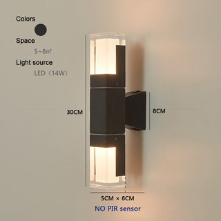 Noah - Modern Black LED Motion Sensor Outdoor Wall Light