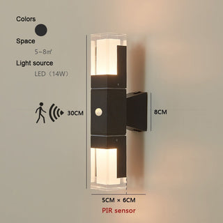Noah - Modern Black LED Motion Sensor Outdoor Wall Light