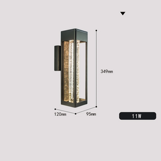 Lainey - Black Caged Crystal Bubble Glass Outdoor Wall Light