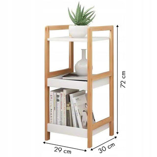 Ladder Shelf, 3 Tier Bamboo Bookshelf, Bathroom Storage Organizer Plant Display Stand, Freestanding Open Shelving Unit for Home Office