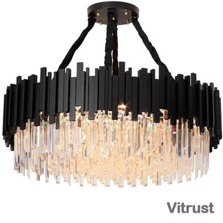 Armena - Modern Black Glass Hanging Ceiling Chandelier
