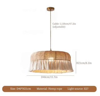 Ivonne - Hemp Rope Hand-Knitted Round Tassel Ceiling Light