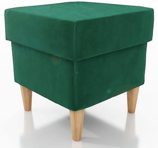 STOOLS  WITH STORAGE 40X40CM WOODEN LEGS EASY CLEAN FABRIC