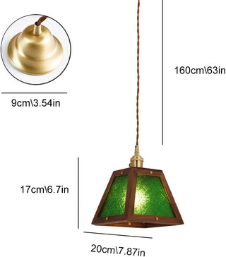 Saloni - Boxed Coloured & Textured Glass Pendant Ceiling Light