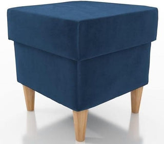 STOOLS  WITH STORAGE 40X40CM WOODEN LEGS EASY CLEAN FABRIC