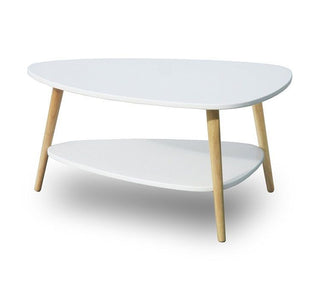 Oval Shape Double Story Modern Coffee Table