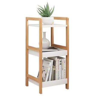 Ladder Shelf, 3 Tier Bamboo Bookshelf, Bathroom Storage Organizer Plant Display Stand, Freestanding Open Shelving Unit for Home Office