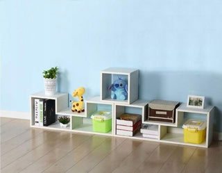 Bookcase, Laminated chipboard Bookshelf Open Display Shelving Unit, Open-back Storage Cabinet Record Player Stand Organizer (White,80 x 24.5x 63cm)