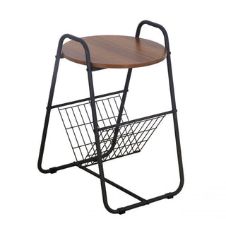 Side Table Wooden Coffee/Lamp/End Storage Stand Table with Magazine Rack