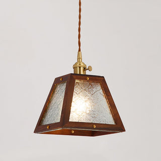 Saloni - Boxed Coloured & Textured Glass Pendant Ceiling Light