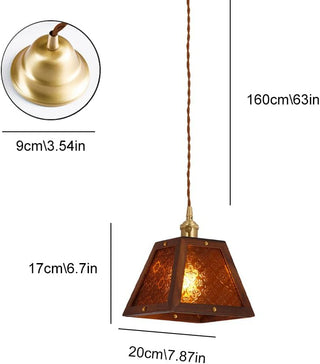 Saloni - Boxed Coloured & Textured Glass Pendant Ceiling Light