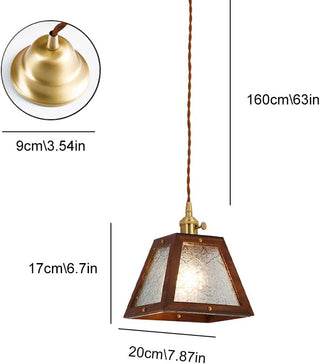 Saloni - Boxed Coloured & Textured Glass Pendant Ceiling Light