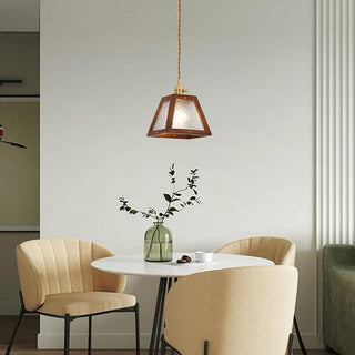 Saloni - Boxed Coloured & Textured Glass Pendant Ceiling Light