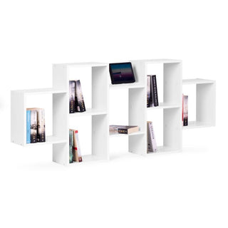 Elegant Wall Hanging Bookcase Shelve, Display Shelf and Room Decor, White