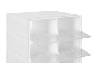 10 Cube Transparent Plastic Shoe Storage Boxes Cabinet Organize Shelf Durable
