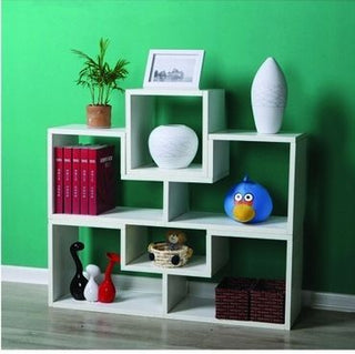 Bookcase, Laminated chipboard Bookshelf Open Display Shelving Unit, Open-back Storage Cabinet Record Player Stand Organizer (White,80 x 24.5x 63cm)