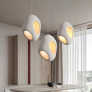Andy - Polystyrene Round Wabi-Sabi Pendant Ceiling Light