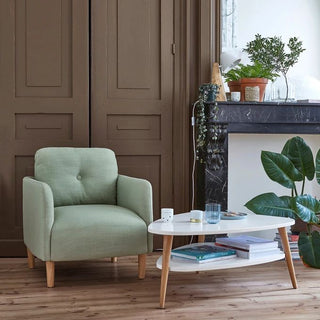 Oval Shape Double Story Modern Coffee Table