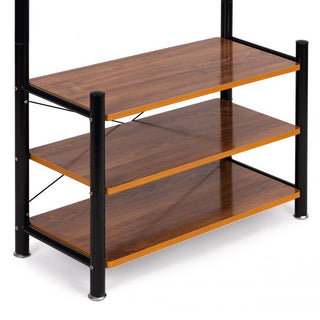 Coat Rack Stand with 3 Shoe Shelves 18 Hooks Free Standing Hall Tree