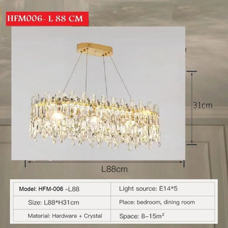 Rafale - Stainless Steel Modern Crystal Pendant Chandelier