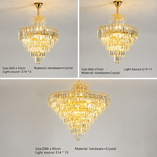 Matteo - Crystal Shaped Glass Multi-Tier Round Ceiling Light Chandelier