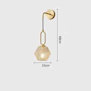 Teddy - Modern Gold Patterned Glass Crystal Wall Light