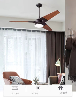 Leandros - Modern Wooden 3 Blade Metal Ceiling Fan Remote Control