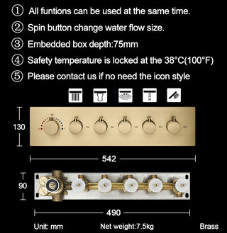 Carmela - Modern Ceiling Waterfall 16 Inch Head LED Multi Function with Handheld Mini Sprayer