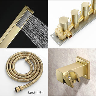 Carmela - Modern Ceiling Waterfall 16 Inch Head LED Multi Function with Handheld Mini Sprayer