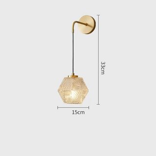 Teddy - Modern Gold Patterned Glass Crystal Wall Light