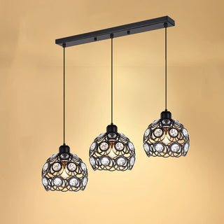 Cassi - Round Flower Hanging Crystal Pendant Ceiling Light
