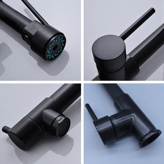 Kittie - Spring Pull Down Hot/Cold Water Mixer Crane Tap with Dual Spout