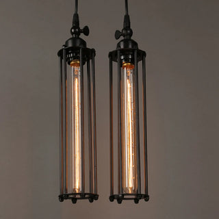 Lottie - Industrial Vintage Long Tube Pendant Ceiling Light