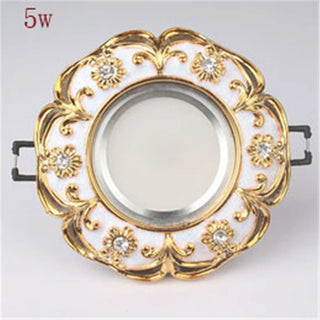 Novena - Vintage Patterned Gold Round Ceiling Spotlight Downlight