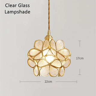 Madrid - Tiffany Glass Nordic Flower Copper Hanging  Pendant Light Fixture