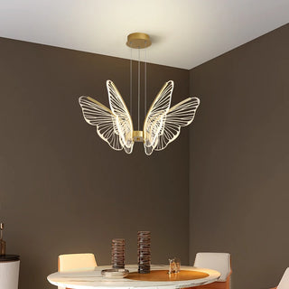 Tebessa - Gold LED Butterfly Wings Hanging Chandelier