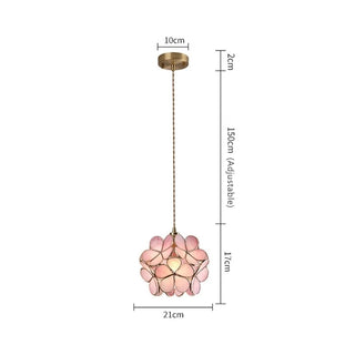 Madrid - Tiffany Glass Nordic Flower Copper Hanging  Pendant Light Fixture