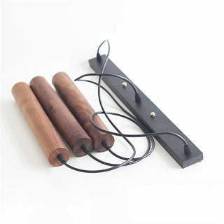 Huelva - Modern Walnut Beech Wood Cylindrical Tube Hanging Pendant Ceiling Light