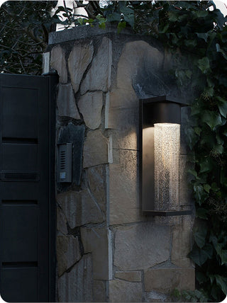 Kyrie - LED Modern Sparkle Tube Outdoor Black Wall Light