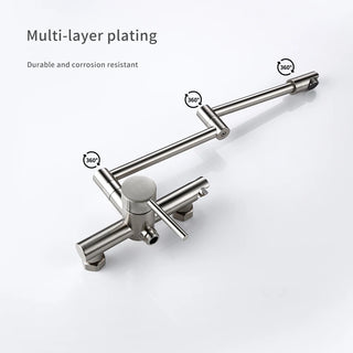 Tonda - Brass Wall Mounted Double-Jointed Sink Tap With Spray Gun