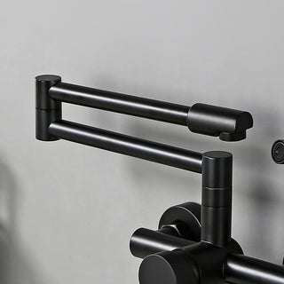 Tonda - Brass Wall Mounted Double-Jointed Sink Tap With Spray Gun