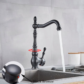 Saundra - Rotatable Antique Single Handle Hot & Cold Mixer Kitchen Tap